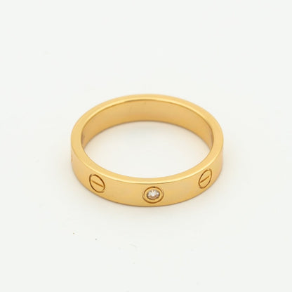 [Lucas Jewelry]LOVE RING 4MM 1 DIAMOND PINK GOLD