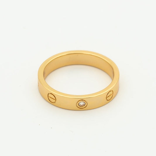 [Lucas Jewelry]LOVE RING 4MM 1 DIAMOND PINK GOLD