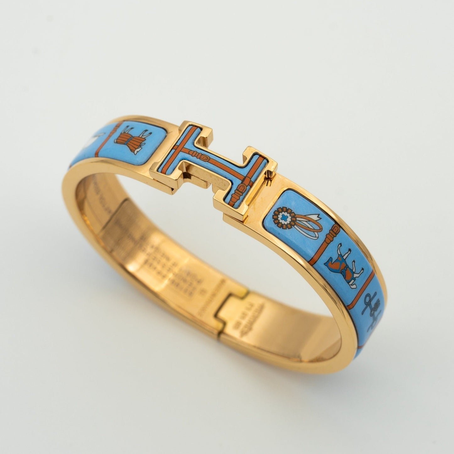 [Lucas Jewelry]H PINK GOLD BRACELET BLUE CERAMIC