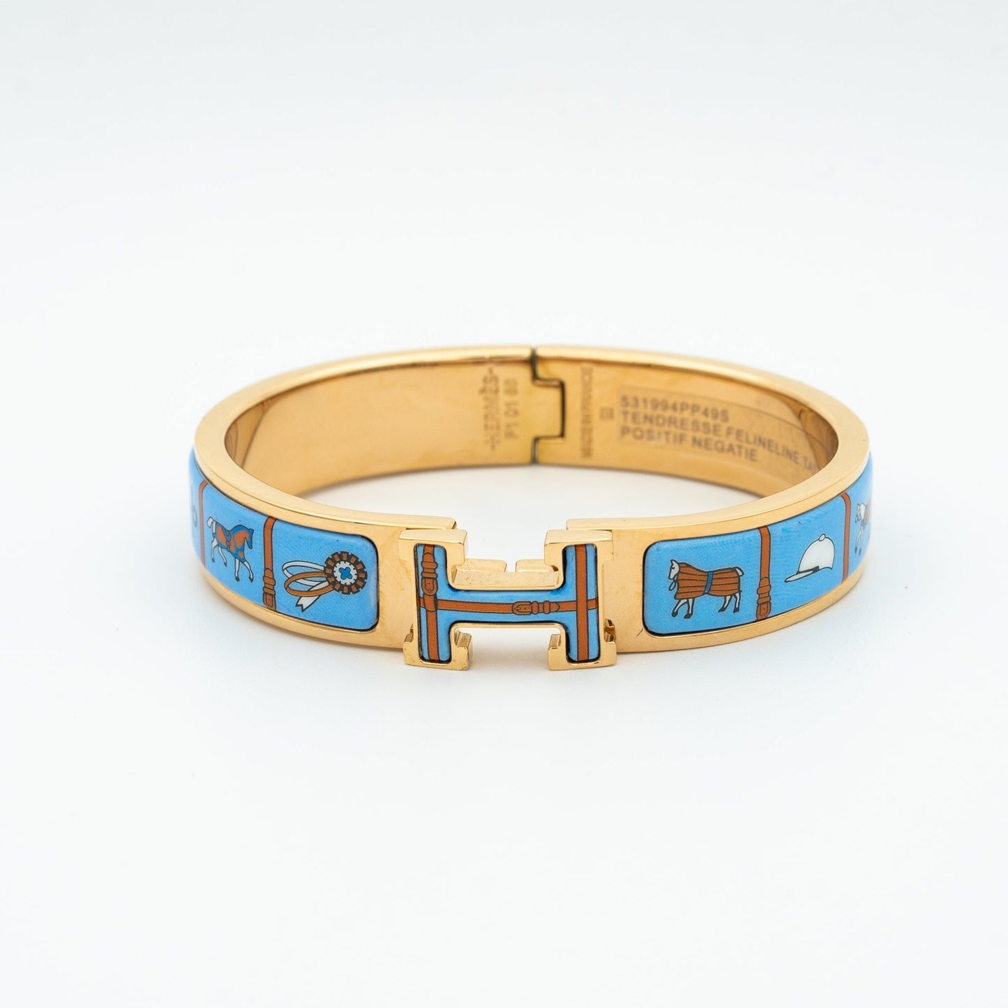 [Lucas Jewelry]H PINK GOLD BRACELET BLUE CERAMIC