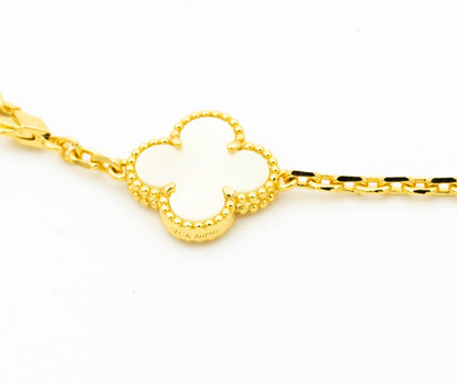 [Lucas Jewelry]CLOVER BRACELET 5 MOTIFS ONYX MOP