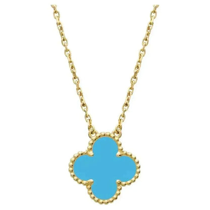 [Lucas Jewelry]CLOVER 15MM VINTAGE TURQUOISE NECKLACE