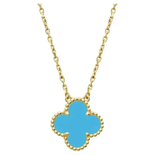 [Lucas Jewelry]CLOVER 15MM VINTAGE TURQUOISE NECKLACE