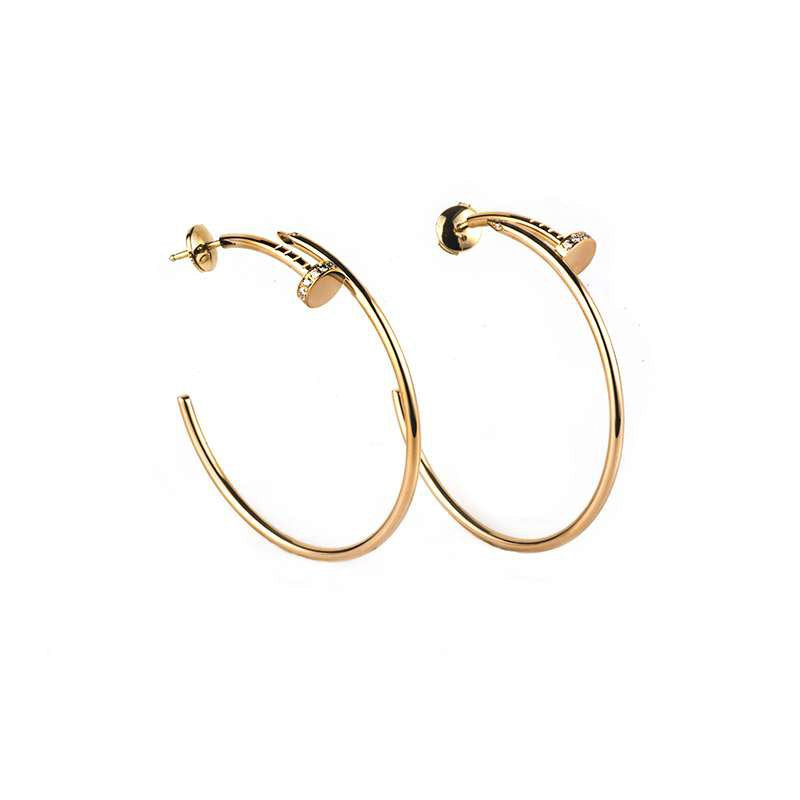 [Lucas Jewelry]JUSTE EARRINGS GOLD DIAMONDS 1.8MM