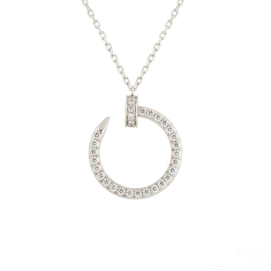 [Lucas Jewelry]JUSTE NECKLACE SILVER DIAMONDS