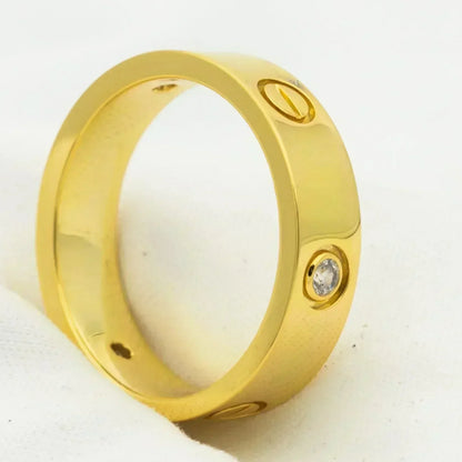 [Lucas Jewelry]LOVE RING 5.5MM 3 DIAMONDS GOLD