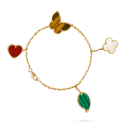 [Lucas Jewelry]LUCKY SPRING 5 MOTIF GOLD BRACELET