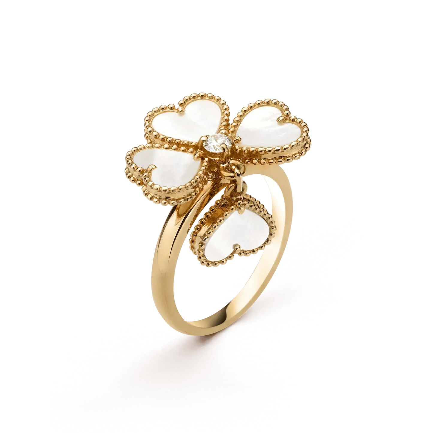 [Lucas Jewelry]SWEET CLOVER WHITE MOP RING