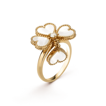 [Lucas Jewelry]SWEET CLOVER WHITE MOP RING