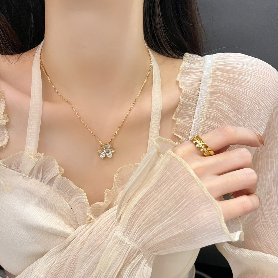 [Lucas Jewelry]FLOWER DIAMOND NECKLACE