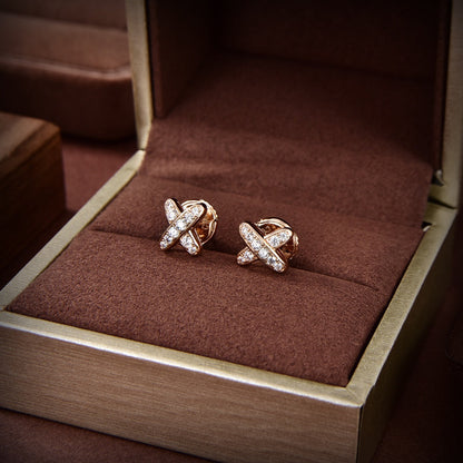 [Lucas Jewelry]JEUX DE GOLD DIAMOND EARRINGS