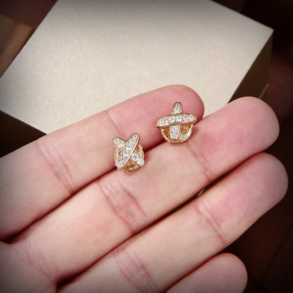 [Lucas Jewelry]JEUX DE GOLD DIAMOND EARRINGS