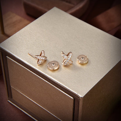 [Lucas Jewelry]JEUX DE GOLD DIAMOND EARRINGS