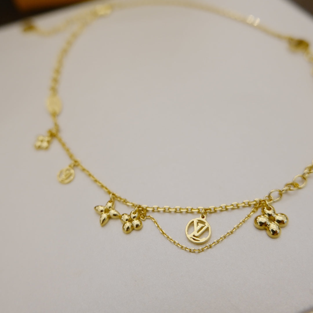 [Lucas Jewelry]BLOOMING SUPPLE NECKLACE BRASS