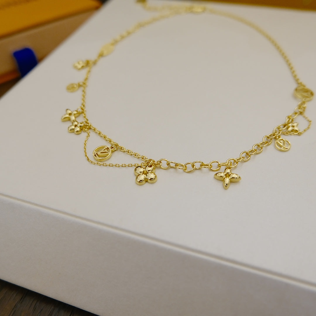 [Lucas Jewelry]BLOOMING SUPPLE NECKLACE BRASS