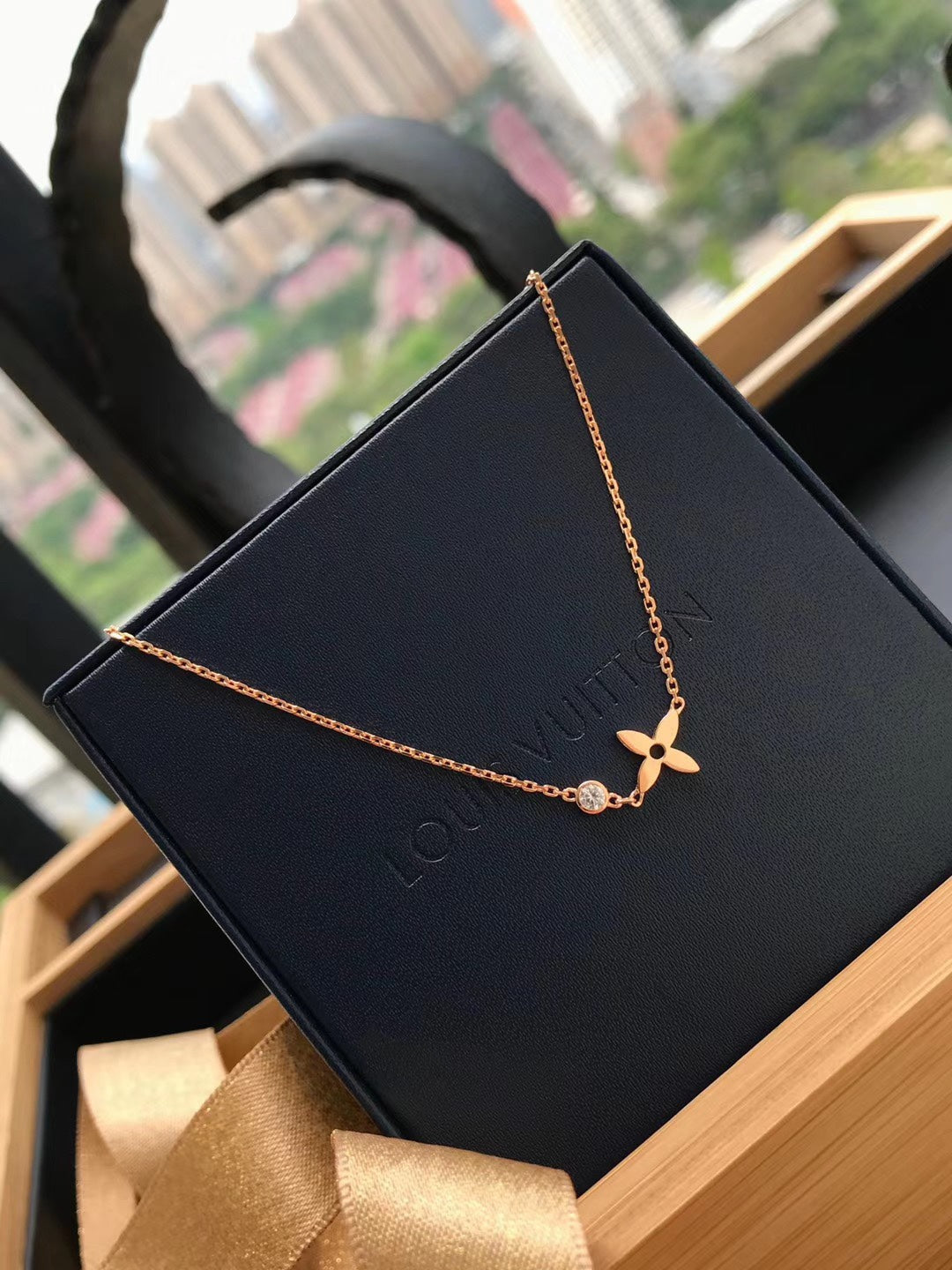 [Lucas Jewelry]BLOSSOM PENDANT PINK GOLD AND DIAMOND