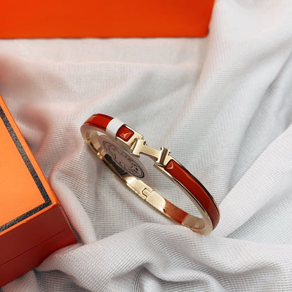 [Lucas Jewelry]CLASSIC HM CLIC RED 8MM ENAMEL BRACELET