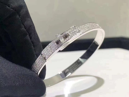 [Lucas Jewelry]HM KELLY BRACELET IN SILVER AND FULL PAVE DIAMOND