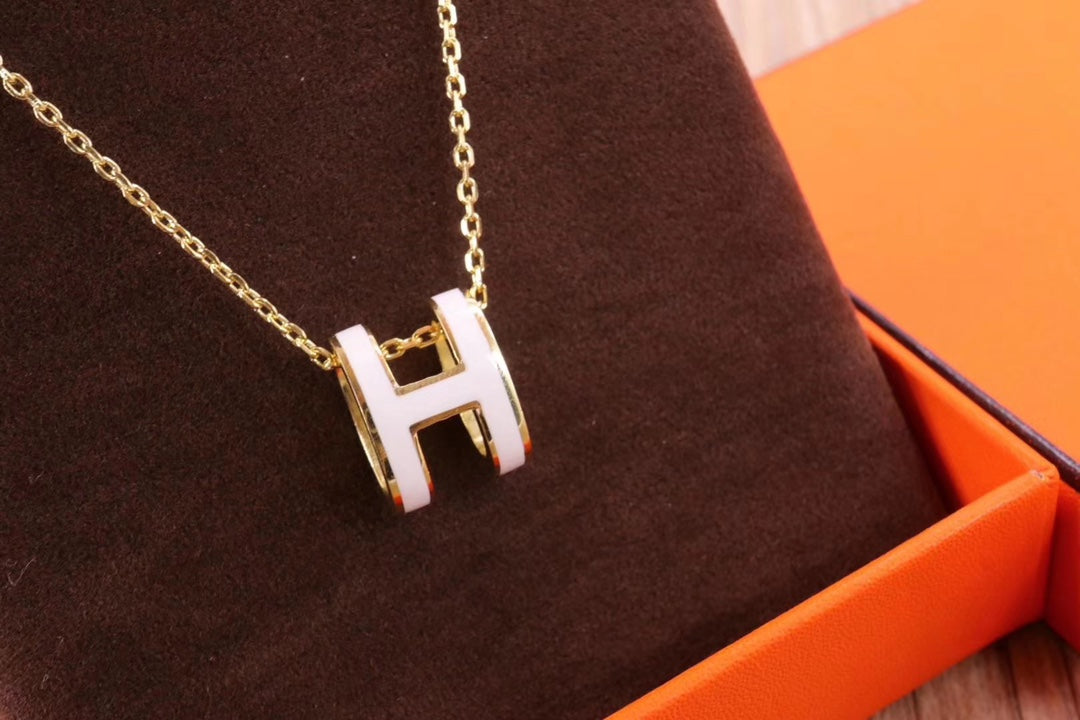 [Lucas Jewelry]HM CLIC YELLOW ENAMEL GOLD NECKLACE