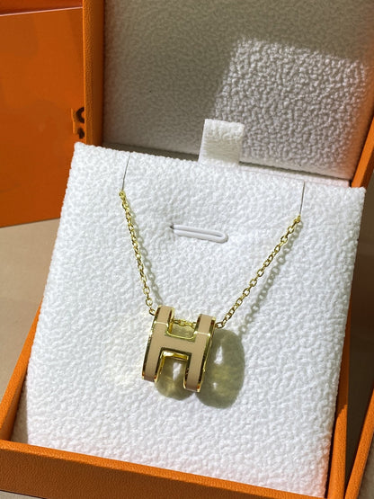 [Lucas Jewelry]HM CLIC YELLOW ENAMEL GOLD NECKLACE