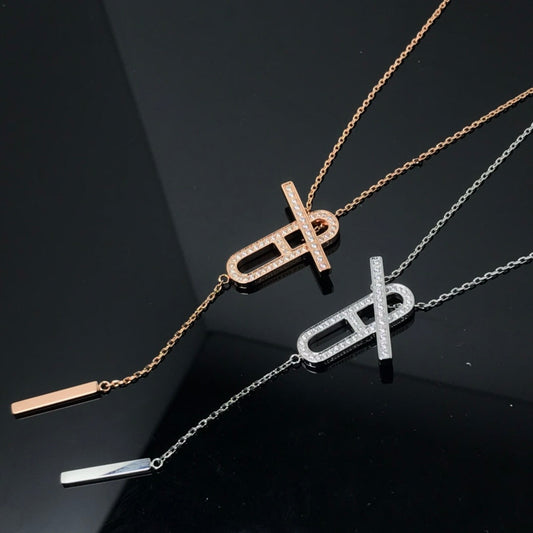 [Lucas Jewelry]HM NECKLACE PLATINUM ROSE GOLD DIAMOND