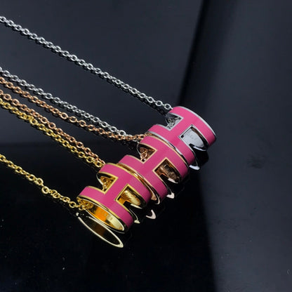 [Lucas Jewelry]H NECKLACE PINK