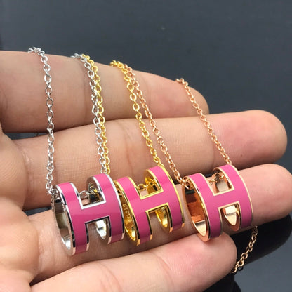 [Lucas Jewelry]H NECKLACE PINK