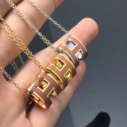 [Lucas Jewelry]H NECKLACE BROWN