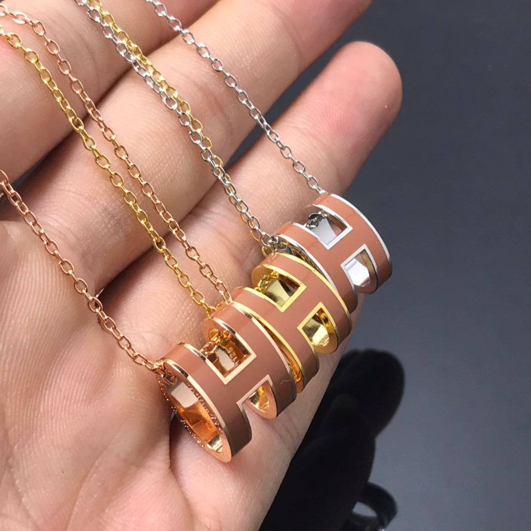 [Lucas Jewelry]H NECKLACE BROWN