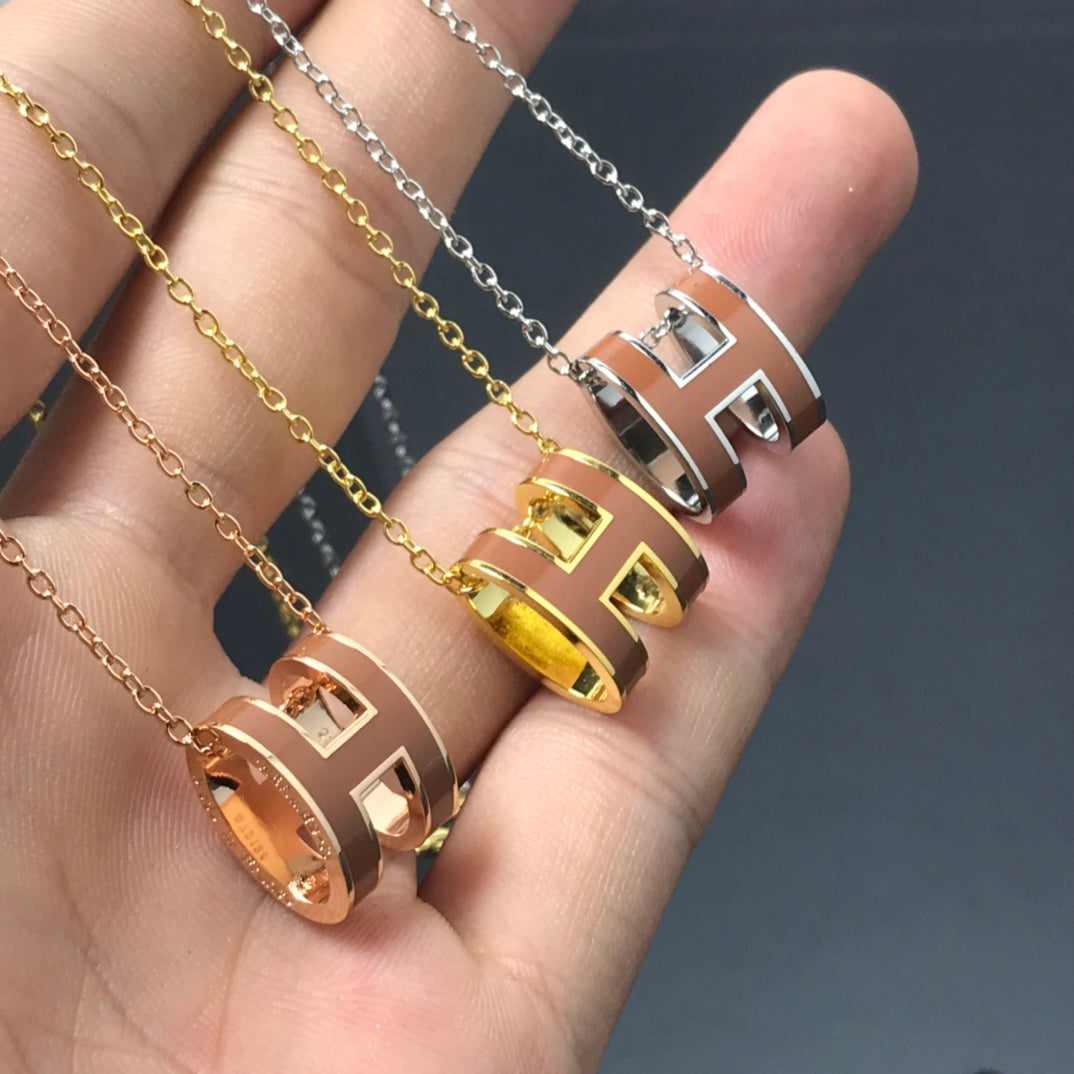 [Lucas Jewelry]H NECKLACE BROWN