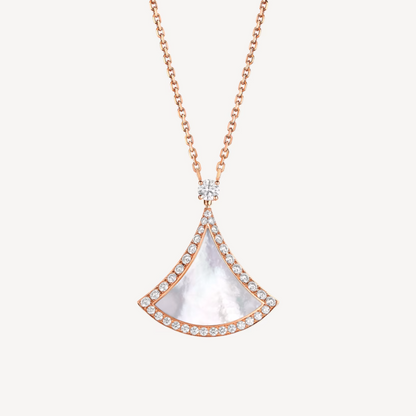 [Lucas Jewelry]DREAM MOP DIAMOND PAVED PINK GOLD NECKLACE