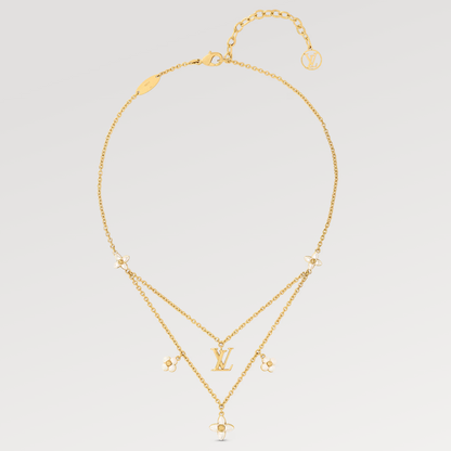 [Lucas Jewelry]FLOWERGRAM GOLD MOP DOUBLE ROW NECKLACE