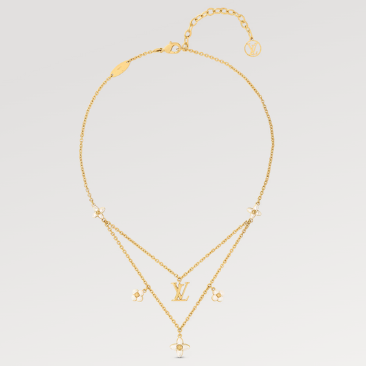 [Lucas Jewelry]FLOWERGRAM GOLD MOP DOUBLE ROW NECKLACE