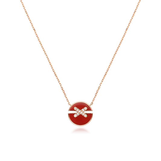 [Lucas Jewelry]JEUX DE ROSE GOLD DIAMOND NECKLACE