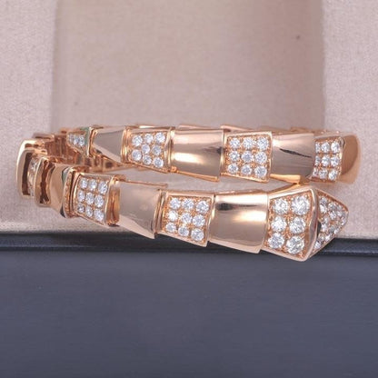 [Lucas Jewelry]SERPENTI WIDE BRACELET PINK GOLD DIAMOND