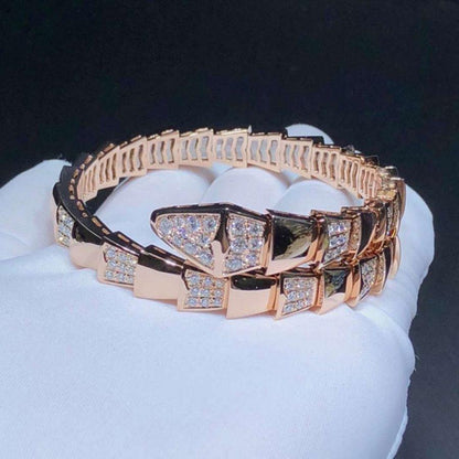 [Lucas Jewelry]SERPENTI WIDE BRACELET PINK GOLD DIAMOND