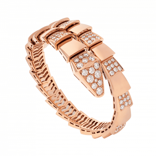 [Lucas Jewelry]SERPENTI WIDE BRACELET PINK GOLD DIAMOND