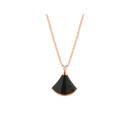 [Lucas Jewelry]DREAM NECKLACE ONYX 1 DIAMOND