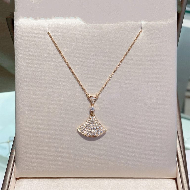 [Lucas Jewelry]DREAM NECKLACE PINK GOLD FULL DIAMOND