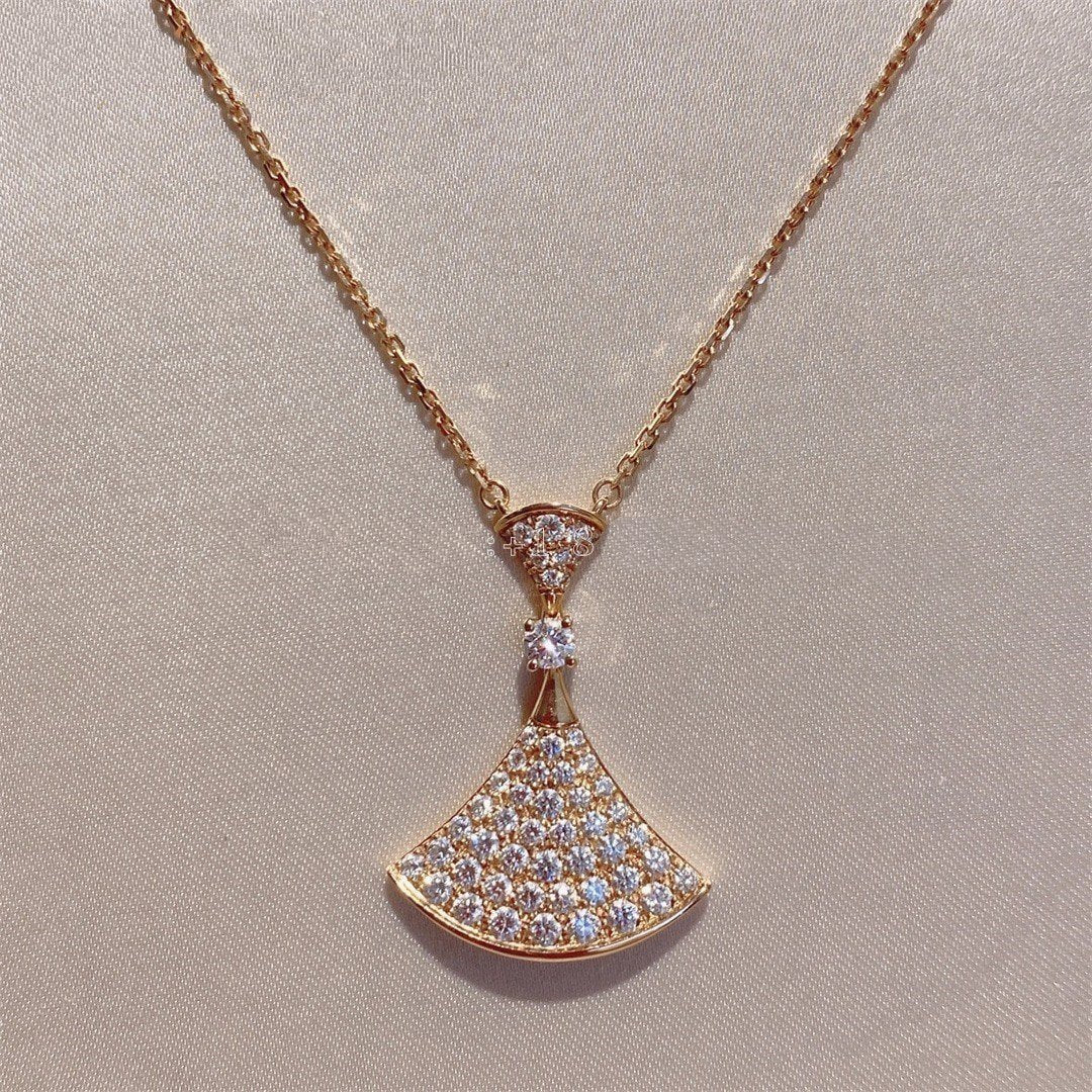 [Lucas Jewelry]DREAM NECKLACE PINK GOLD FULL DIAMOND