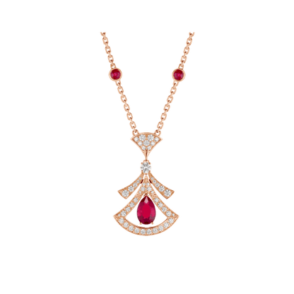 [Lucas Jewelry]DREAM NECKLACE CARNELIAN DIAMOND PINK GOLD