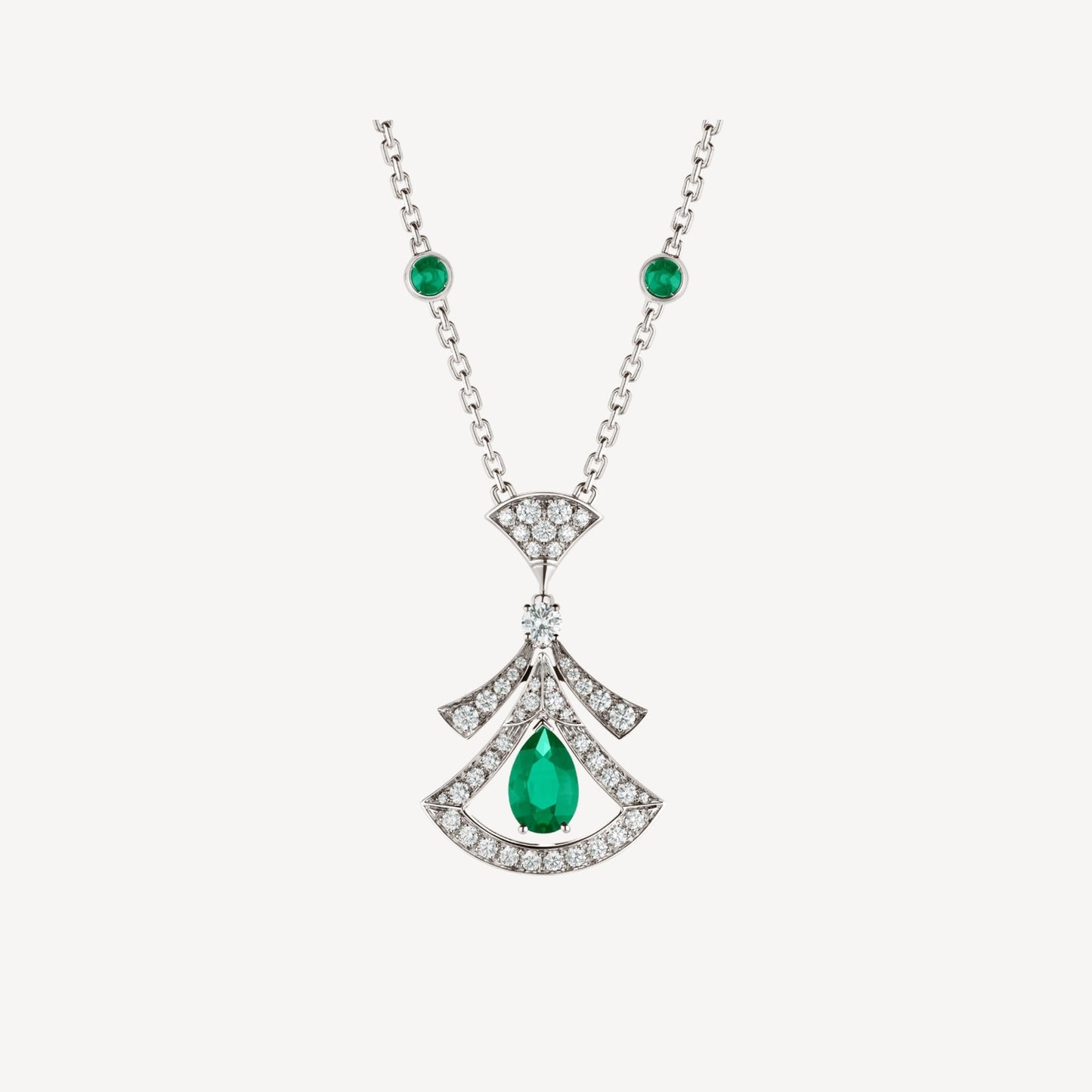 [Lucas Jewelry]DREAM NECKLACE MALACHITE DIAMOND SILVER