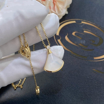 [Lucas Jewelry]DREAM NECKLACE WHITE MOP GOLD 1 DIAMOND