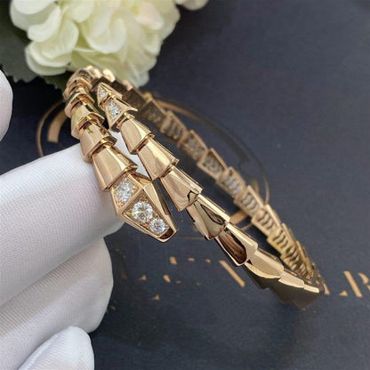 [Lucas Jewelry]SERPENTI BRACELET DIAMONDS PINK GOLD