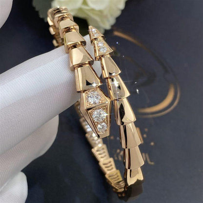 [Lucas Jewelry]SERPENTI BRACELET DIAMONDS PINK GOLD