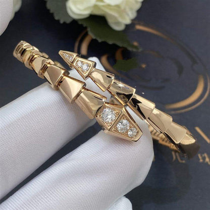 [Lucas Jewelry]SERPENTI BRACELET DIAMONDS PINK GOLD