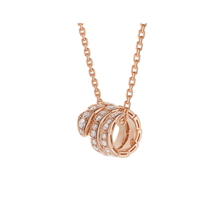 [Lucas Jewelry]SERPENTI PINK GOLD NECKLACE DOUBLE RING DIAMOND