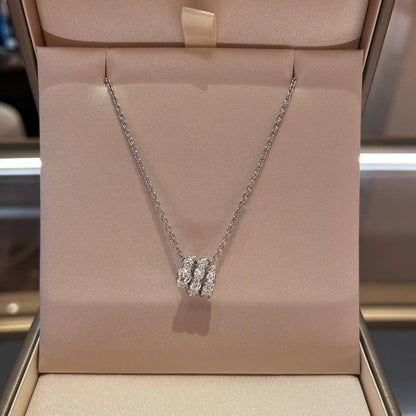 [Lucas Jewelry]SERPENTI  NECKLACE DOUBLE RING DIAMOND