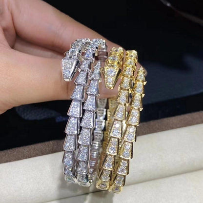 [Lucas Jewelry]SERPENTI BRACELET GOLD DIAMOND DOUBLE ROW