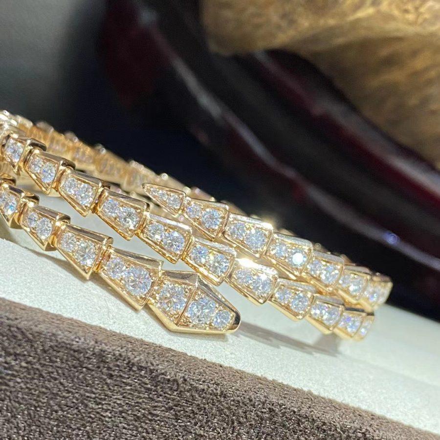 [Lucas Jewelry]SERPENTI BRACELET GOLD DIAMOND DOUBLE ROW